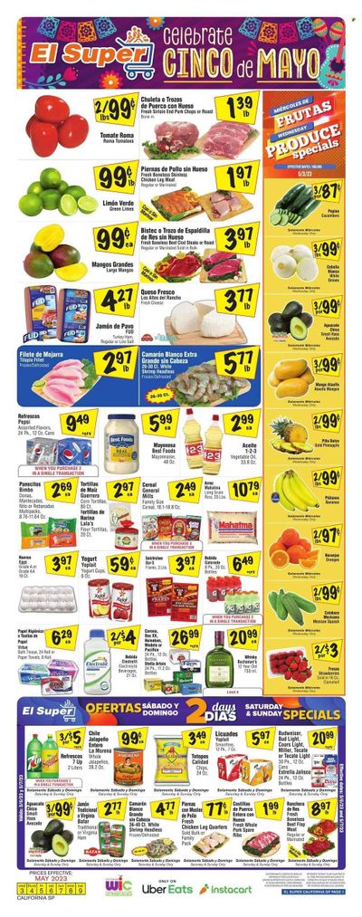 El Super (CA) Weekly Ad Flyer Specials May 3 to May 9, 2023