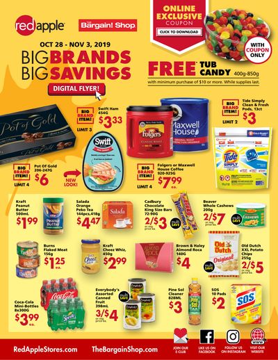 The Bargain Shop and Red Apple Stores Flyer October 28 to November 3
