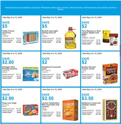 Costco Canada More Savings Weekly Coupons/Flyers for: Ontario, New Brunswick, Newfoundland & Labrador and Nova Scotia, May 4 – 10