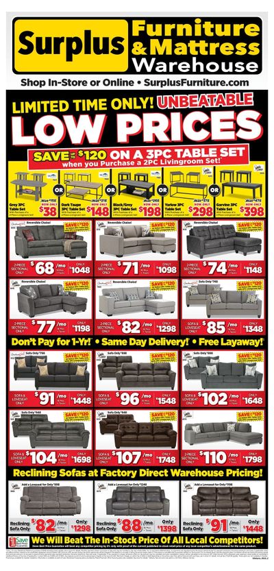 Surplus Furniture & Mattress Warehouse (Ottawa) Flyer May 8 to 28