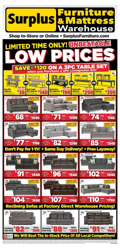 Surplus Furniture & Mattress Warehouse (St. Catharines) Flyer May 8 to 28