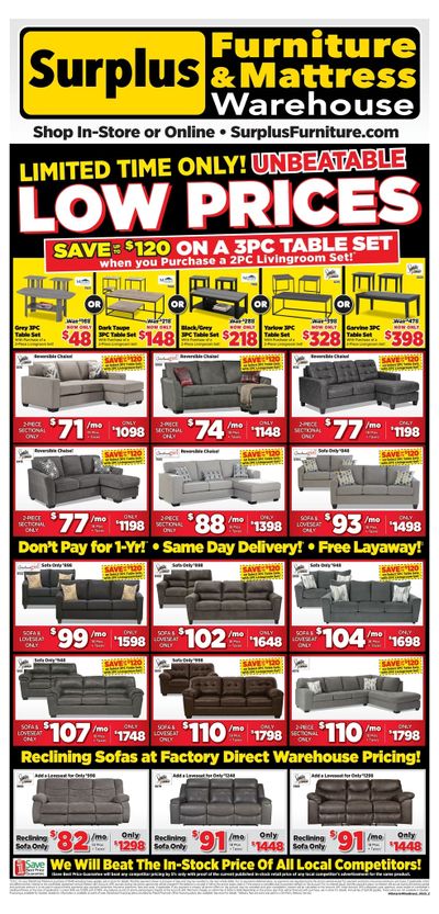 Surplus Furniture & Mattress Warehouse (Thunder Bay) Flyer May 8 to 28