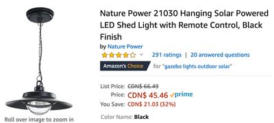 Amazon Canada Deals: Save 32% on Hanging Solar Powered LED Shed Light with Remote Control + 38% on Pizza Maker + 48% on Disney Mickey Mug Warmer + More Deals