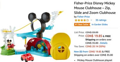 Amazon Canada Deals: Save 50% on Fisher-Price Disney Mickey Mouse Clubhouse + 25% on VTech Musical Rhymes Book