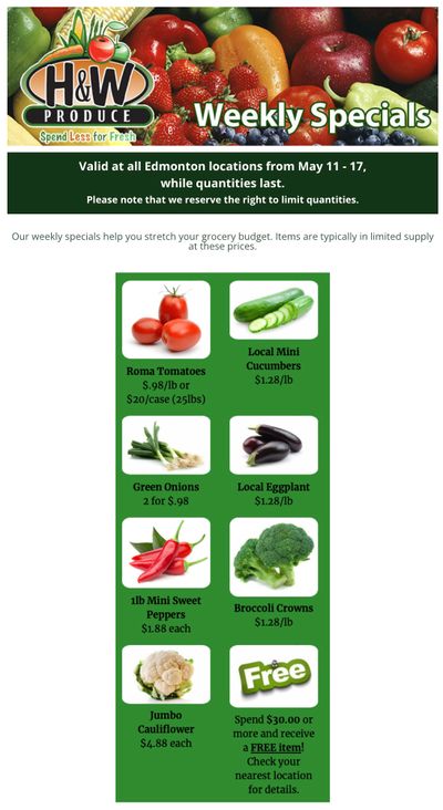 H&W Produce (Edmonton) Flyer May 11 to 17