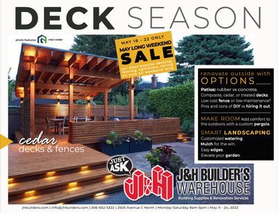 J&H Builder's Warehouse Flyer May 11 to June 7