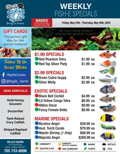 Big Al's (Barrie) Weekly Specials May 12 to 18