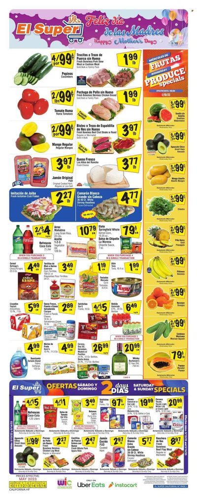 El Super (CA) Weekly Ad Flyer Specials May 10 to May 16, 2023