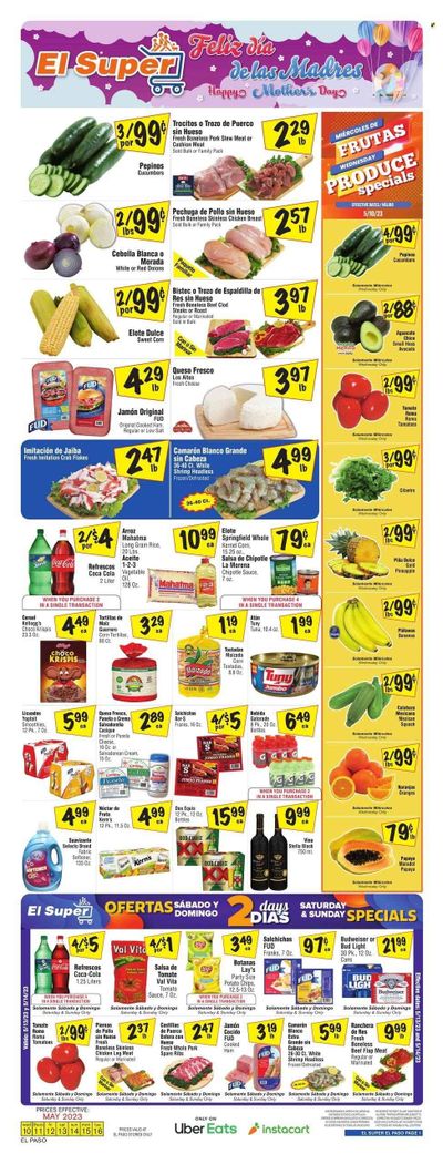 El Super (TX) Weekly Ad Flyer Specials May 10 to May 16, 2023 El Super (TX) Weekly Ad Flyer Specials May 10 to May 16, 2023