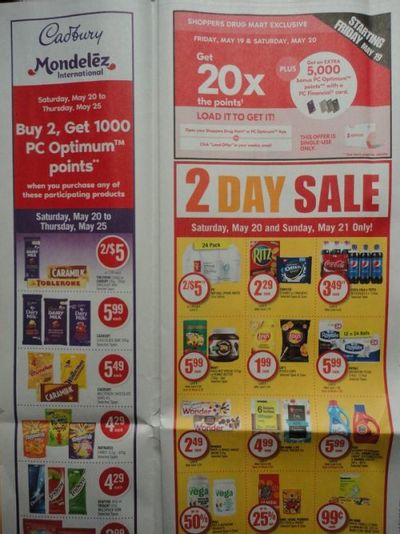 Shoppers Drug Mart Canada Flyer Sneak Peek: 20x The PC Optimum Points May 19th & 20th