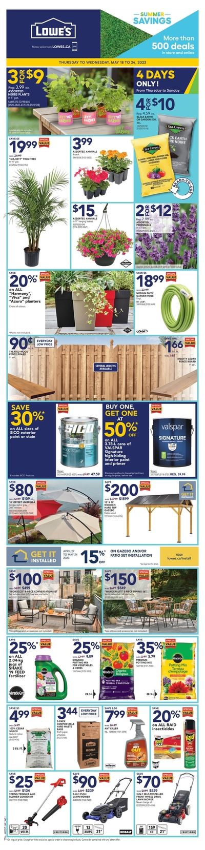 Lowe's (West) Flyer May 18 to 24