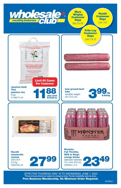 Wholesale Club (Atlantic) Flyer May 18 to June 7