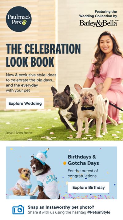 Paulmac's Pets The Celebration Look Book Flyer May 15 to August 31