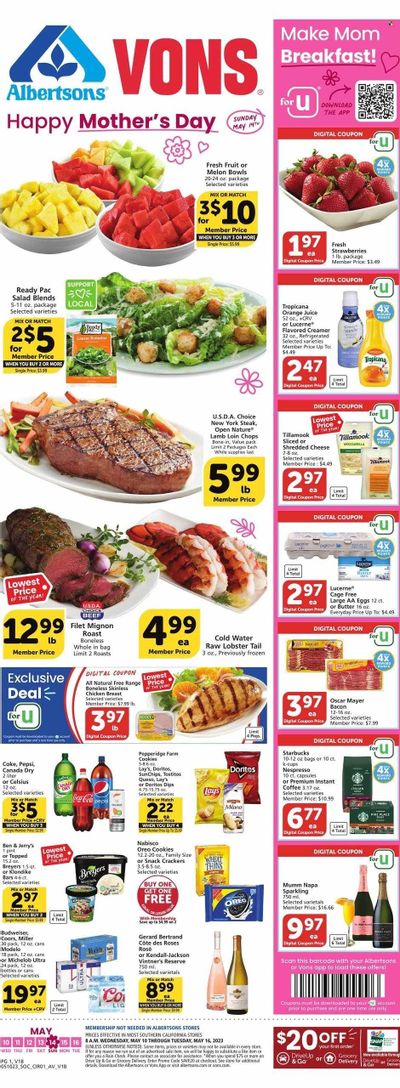 Vons (CA) Weekly Ad Flyer Specials May 10 to May 16, 2023
