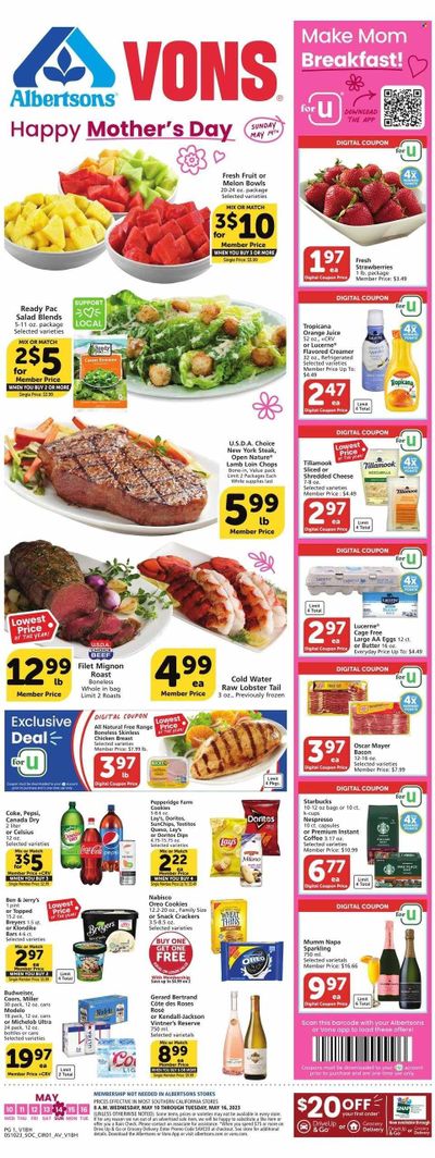 Vons (CA) Weekly Ad Flyer Specials May 10 to May 16, 2023