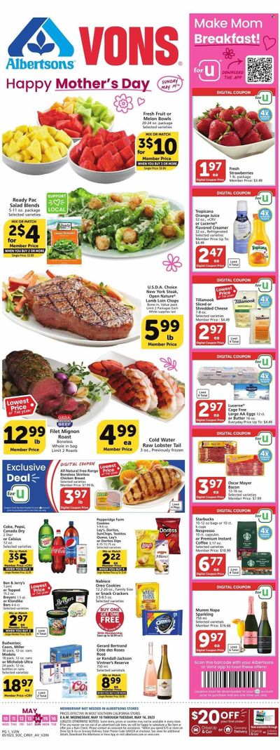 Vons (CA) Weekly Ad Flyer Specials May 10 to May 16, 2023