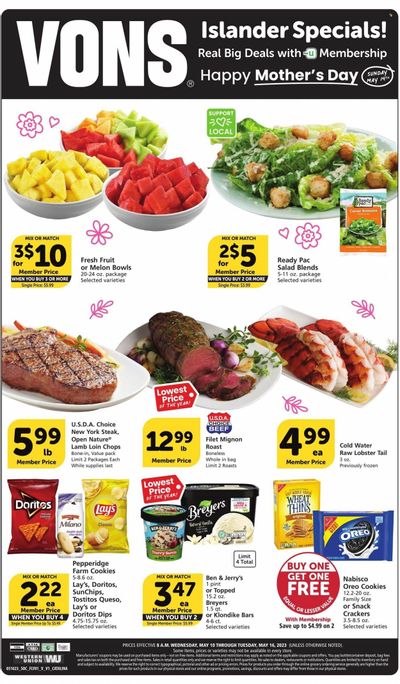 Vons (CA) Weekly Ad Flyer Specials May 10 to May 16, 2023