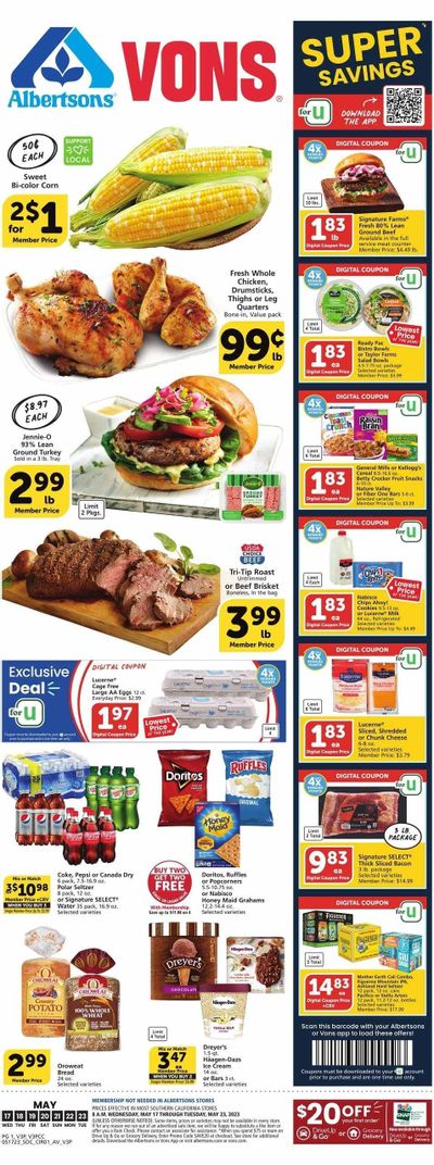 Vons (CA) Weekly Ad Flyer Specials May 17 to May 23, 2023