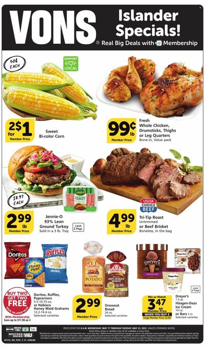 Vons (CA) Weekly Ad Flyer Specials May 17 to May 23, 2023