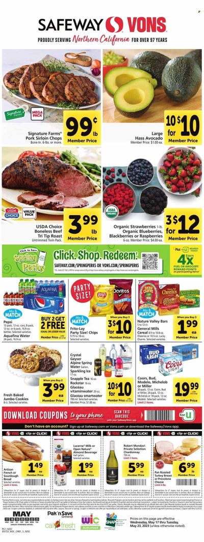 Vons (CA) Weekly Ad Flyer Specials May 17 to May 23, 2023