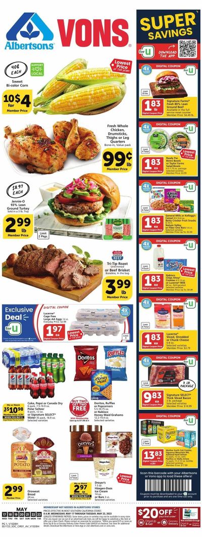 Vons (CA) Weekly Ad Flyer Specials May 17 to May 23, 2023 Vons (CA) Weekly Ad Flyer Specials May 17 to May 23, 2023