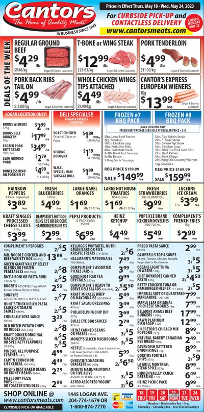 Cantor's Meats Flyer May 18 to 24