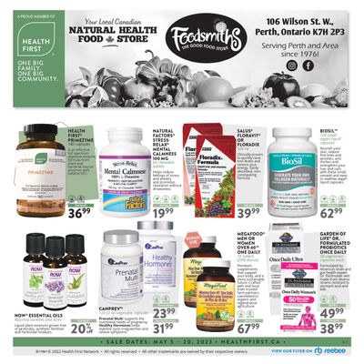 Foodsmiths Health First Flyer May 4 to 20
