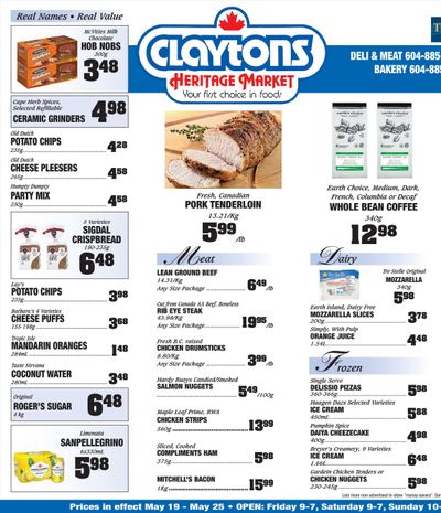 Claytons Heritage Market Flyer May 19 to 25