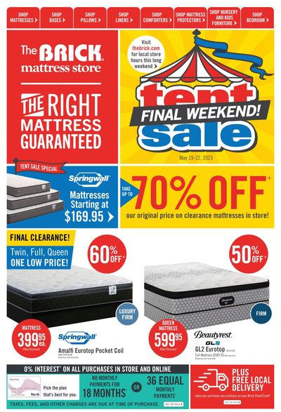 The Brick Mattress Store Flyer May 19 to 22