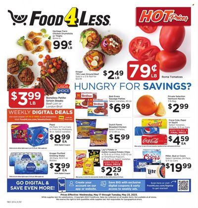 Food 4 Less (IN) Weekly Ad Flyer Specials May 17 to May 23, 2023