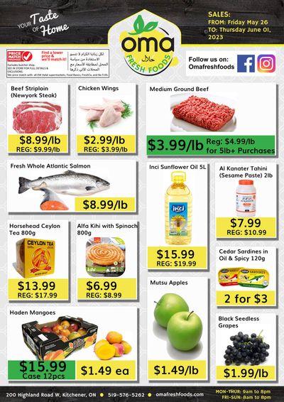 Oma Fresh Foods Flyer May 26 to June 1