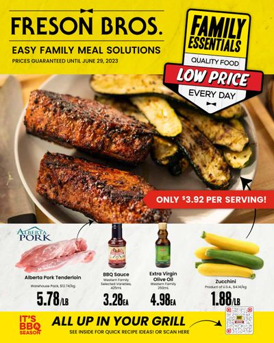 Freson Bros. Family Essentials Flyer May 26 to June 29