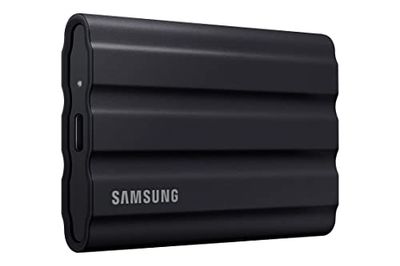 SAMSUNG T7 Shield 4TB, Portable Solid State Drive, up-to 1050MB/s, USB 3.2 Gen2, Rugged, IP65 Water & Dust Resistant, for Photographers, Creators and Gaming, (MU-PE4T0S/AM), Black [Canada Version] $369.51 (Reg $429.99)