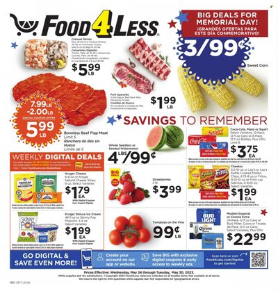 Food 4 Less (CA) Weekly Ad Flyer Specials May 24 to May 30, 2023