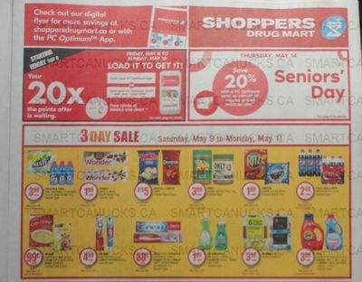 Shoppers Drug Mart Canada: 20x The Points Loadable Offer May 8th – 10th