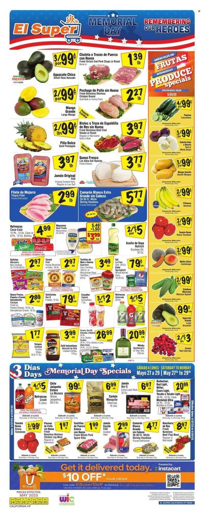 El Super (CA) Weekly Ad Flyer Specials May 24 to May 30, 2023