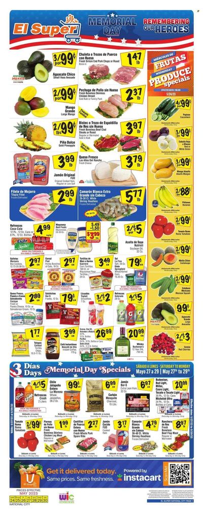El Super (CA) Weekly Ad Flyer Specials May 24 to May 30, 2023 El Super (CA) Weekly Ad Flyer Specials May 24 to May 30, 2023