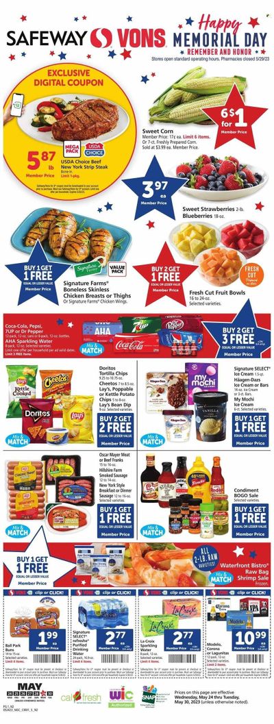 Safeway (CA) Weekly Ad Flyer Specials May 24 to May 30, 2023