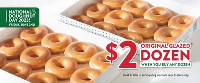 Krispy Kreme Doughnut Canada National Doughnut Day Promotions: Enjoy Your Favourite Doughnut FREE + $2 Original Glazed Dozens