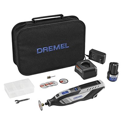 Dremel 8250 12V Lithium-Ion Variable Speed Cordless Rotary Tool with Brushless Motor, 5 Rotary Tool Accessories, 3Ah Battery, Charger, and Tool Bag, Black $179 (Reg $199.99)