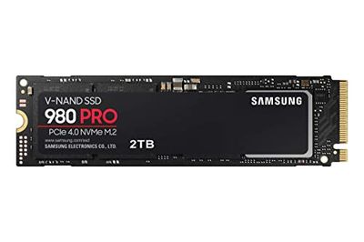 Samsung 980 PRO SSD 2TB PCIe NVMe Gen 4 Gaming M.2 Internal Solid State Hard Drive Memory Card, Maximum Speed, Thermal Control, MZ-V8P2T0B $228.98 (Reg $244.97)