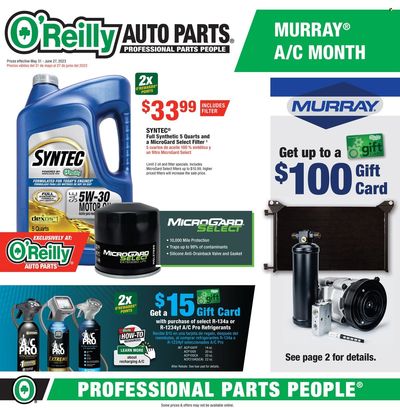 O'Reilly Auto Parts Weekly Ad Flyer Specials May 31 to June 27, 2023