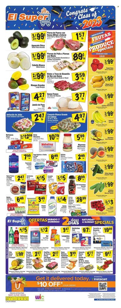 El Super (CA) Weekly Ad Flyer Specials May 31 to June 6, 2023