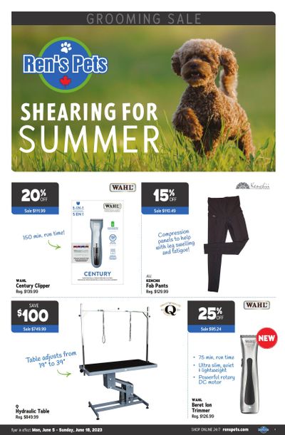 Ren's Pets Shearing For Summer Flyer June 5 to 18