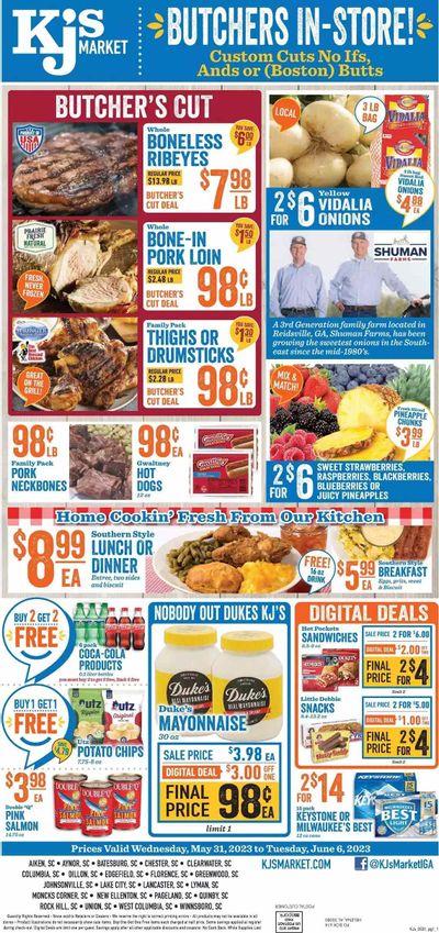 KJ´s Market (GA, SC) Weekly Ad Flyer Specials May 31 to June 6, 2023