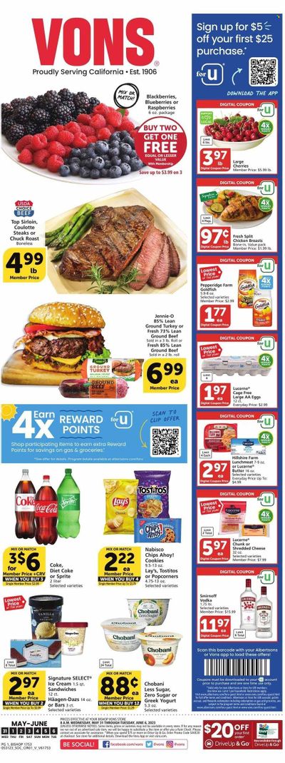 Vons (CA) Weekly Ad Flyer Specials May 31 to June 6, 2023