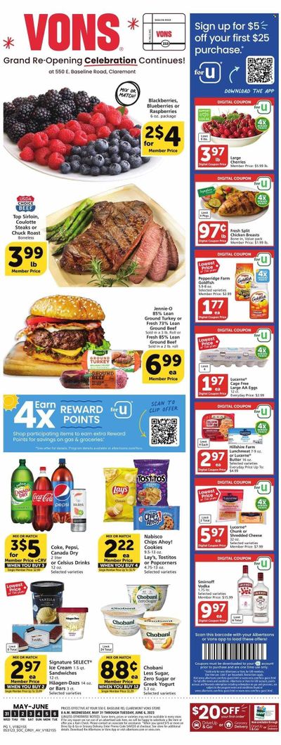 Vons (CA) Weekly Ad Flyer Specials May 31 to June 6, 2023