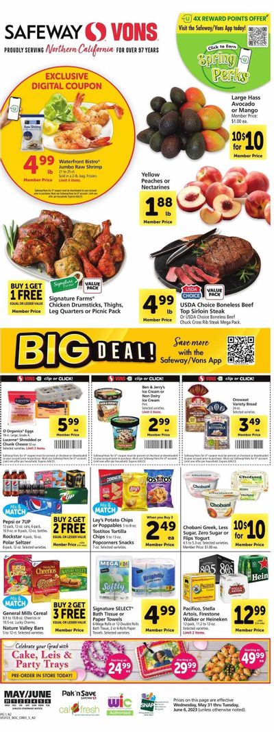 Vons (CA) Weekly Ad Flyer Specials May 31 to June 6, 2023