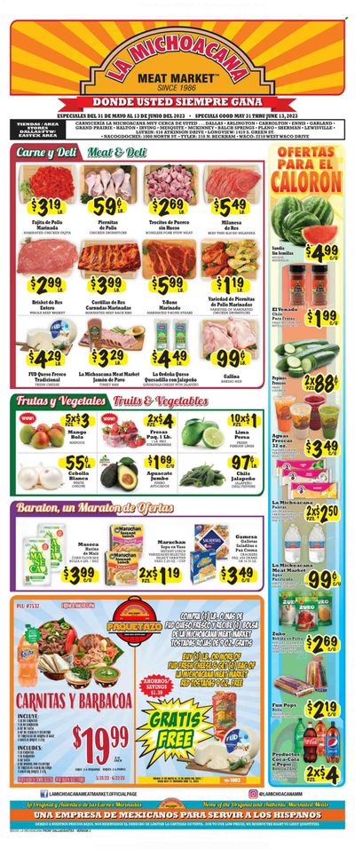 La Michoacana Meat Market (TX) Weekly Ad Flyer Specials May 31 to June 13, 2023