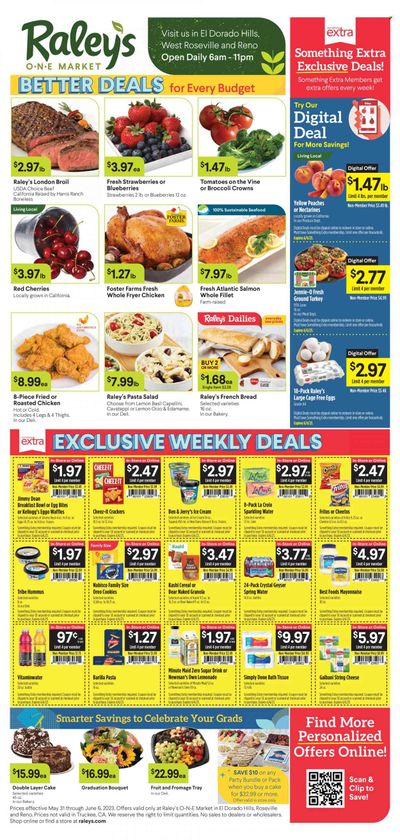 Raley's (CA, NV) Weekly Ad Flyer Specials May 31 to June 6, 2023